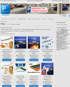 Beispiel: parkhaus.domain-hotel.de Onlineshop für Premium-Domains